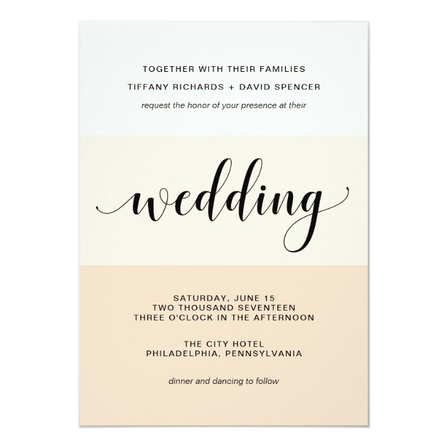Blush Cascade | Subtle Stripes Wedding Invitation