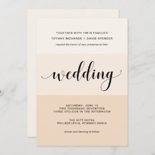 Blush Cascade Subtle Stripes Wedding Invitation