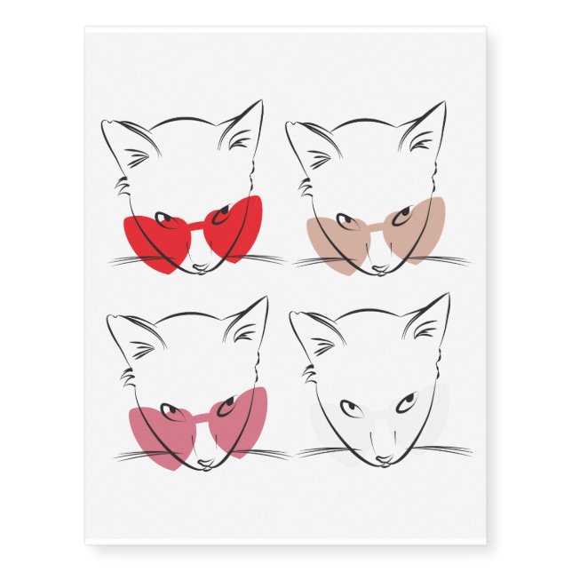 Blush Cat Squad Temporary Tattoo (Front)
