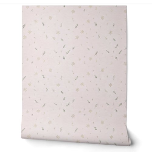 Blush Celestial Christmas Peel and Stick Wallpaper