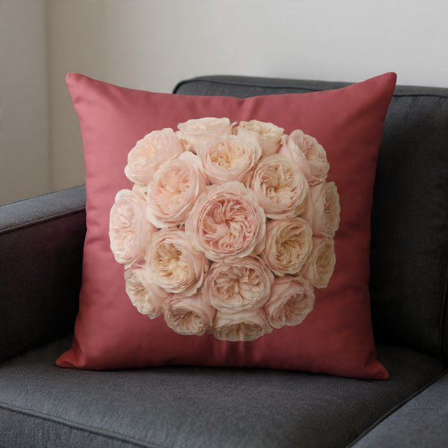 Blush & Champagne Roses Throw Pillow (Creator Uploaded)