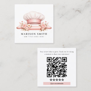 Blush Chef Baking Essentials Square Business Card