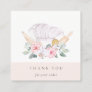 Blush Chef Hat Catering Floral Whisk Thank You Square Business Card