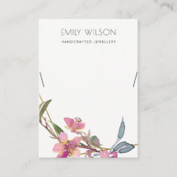 BLUSH CHERRY BLOSSOM FLORAL NECKLACE DISPLAY LOGO BUSINESS CARD