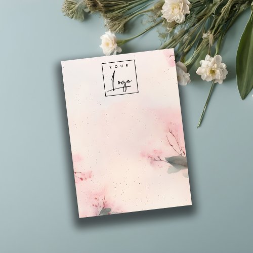 Blush Cherry Blossom Logo Blank Jewelry Display Business Card