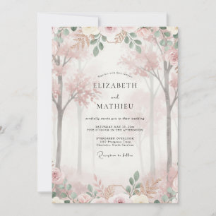 Blush Cherry Blossom Wedding Invitation