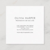 Blush Chic | Minimal Leather Look Square Business Card (Back)