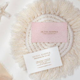 Blush Chic | Plain Elegant  Leather Look Business Card