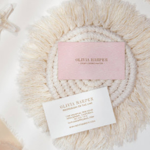 Blush Chic Plain Elegant Leather Look Business Card