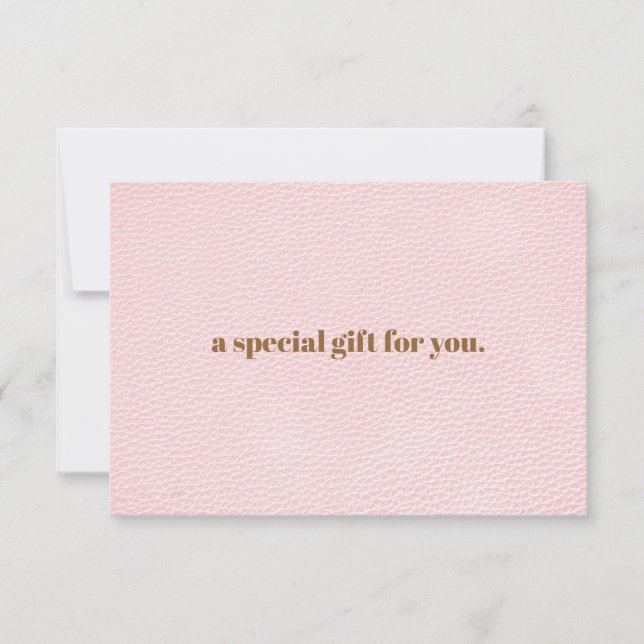 Blush Chic | Plain Elegant  Leather Look Gift Card (Front)