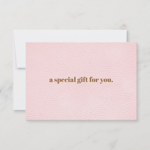 Blush Chic  Plain Elegant  Leather Look Gift Card