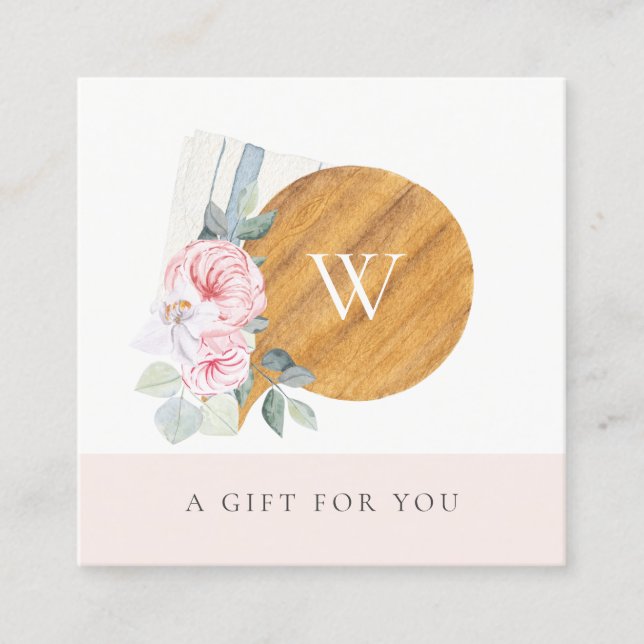 Blush Chopping Board Floral Gift Certificate (Front)