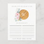 Blush Chopping Board Recipe Request Bridal Shower Postcard
