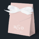 Blush Classic Modern Monogram Wedding Favor Boxes<br><div class="desc">Blush Classic Modern Monogram Wedding Favor Boxes</div>