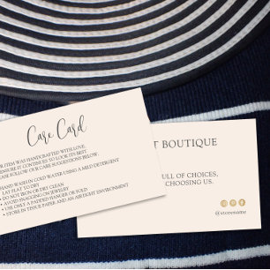 Blush Clothing Care Card Editable Instructions