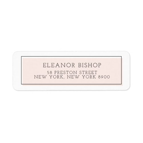 Blush Color Block Minimalist Return Address Label