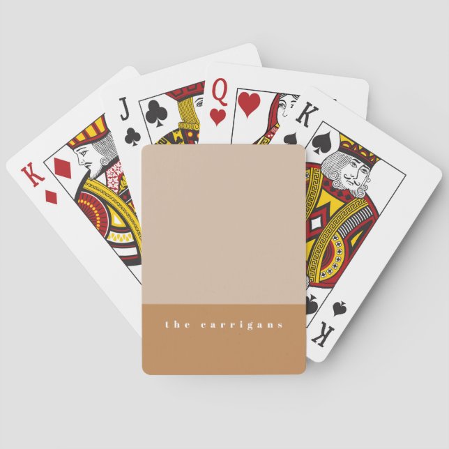 Blush Color Block Personalized Poker Cards (Back)