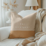 Blush Color Block Personalized Throw Pillow<br><div class="desc">Modern minimal throw pillow featuring a color block blush pink and sand. Perfect for home decor and gifts for teachers,  new home owners,  newlyweds,  and more.</div>