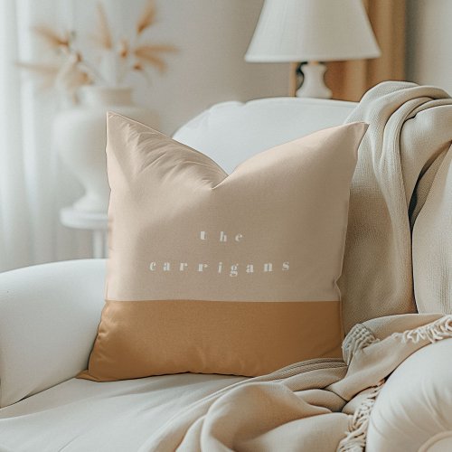 Blush Color Block Personalized Throw Pillow