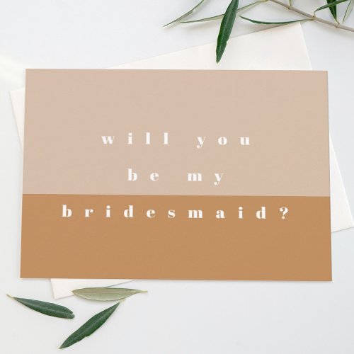 Blush Color Block Will You Be My Bridesmaid Save The Date