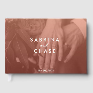Blush Color Overlay Photo Wedding Guest Book