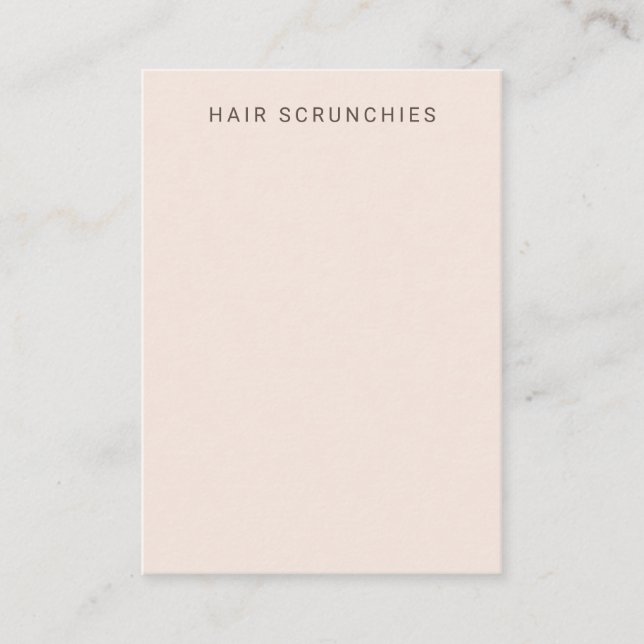 Blush-colored Hair Scrunchies Display Card (Front)