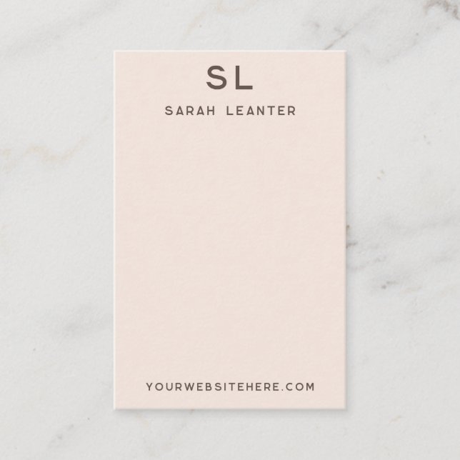 Blush-colored Monogram Display Card (Front)