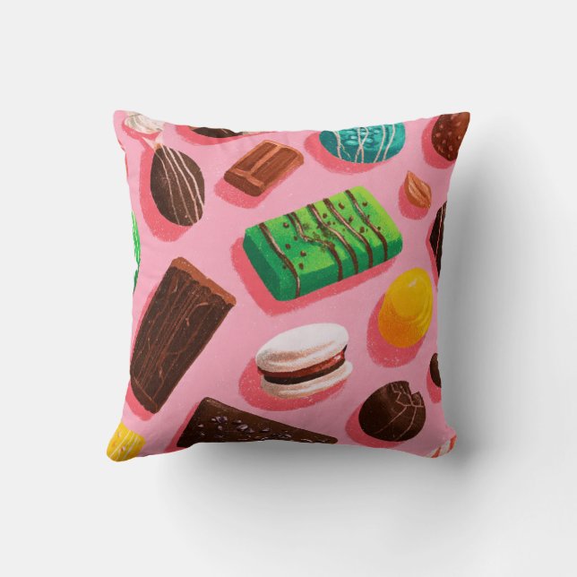 Blush Confection Throw Pillow (Back)