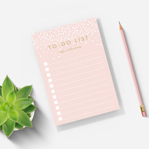 Blush   Confetti Dots Personalized To-Do List Post-it Notes