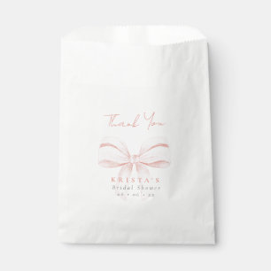 Blush Coquette Bow Bridal Shower Thank You Favor Bag