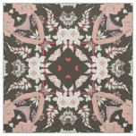 blush, coral, and black art deco floral fabric