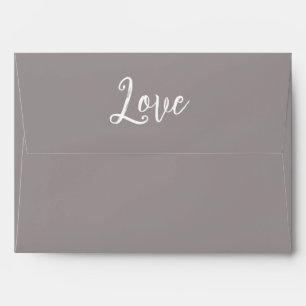 Blush Coral Grey Floral Love Wedding Envelope