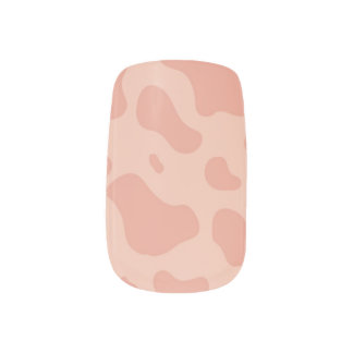 Blush Cow Print Nail Stickers
