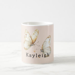 Blush Cream Butterflies Coffee Mug