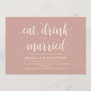 Blush Cream Rustic Wedding Rehearsal Dinner Invitation