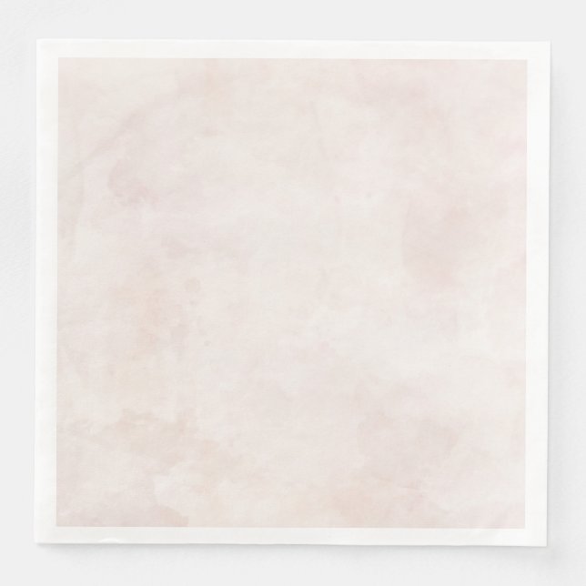 Blush Cream Watercolor Texture Wedding Paper Dinner Napkins (Front)