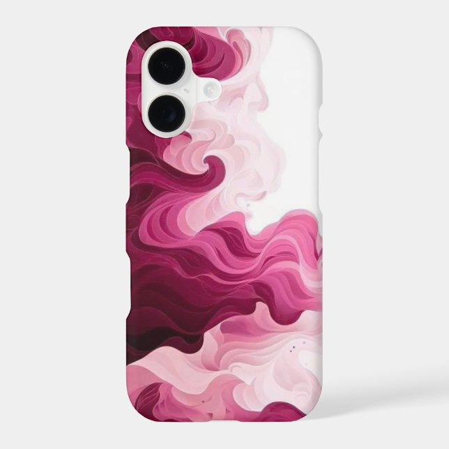 Blush Crimson Fluid Waves iPhone Case (Back)