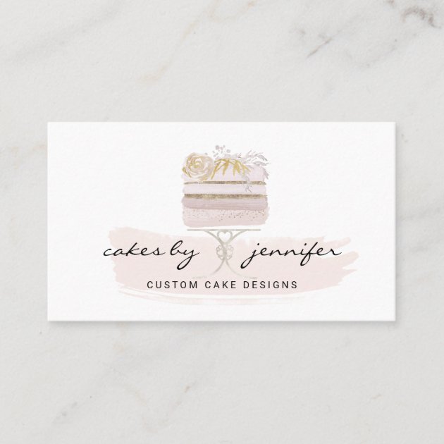 Blush Custom Cake Decorator Business Card