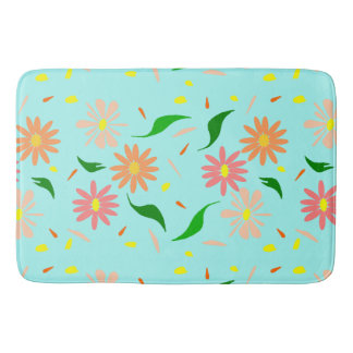 blush daisy bath mat