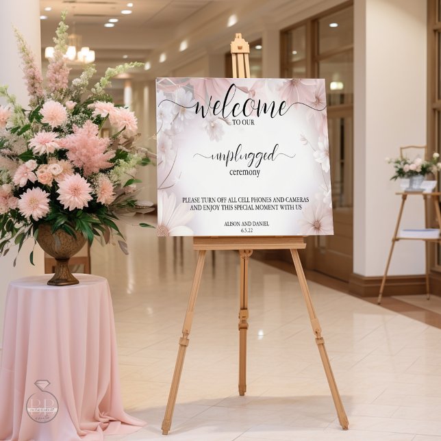 Blush Daisy Welcome Unplugged Ceremony Foam Board (Creator Uploaded)