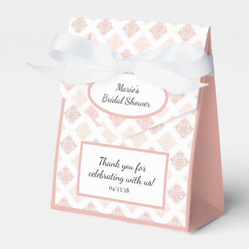 Blush Damask Pretty Custom Favor Boxes