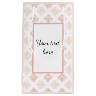 Blush Damask Pretty Custom Small Gift Bag
