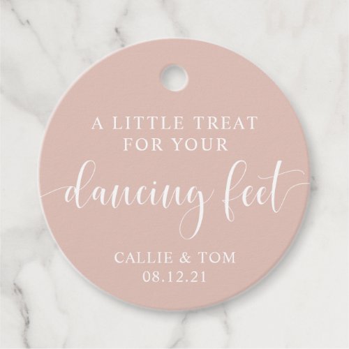 Blush Dancing Feet Flip Flop Wedding Favor Tag