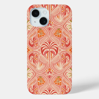Blush Deco Palm Throw Pillow iPhone 15 Case