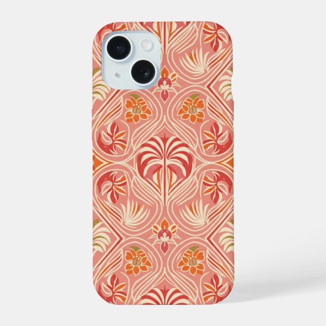 Blush Deco Palm Throw Pillow  Iphone Case (Back)