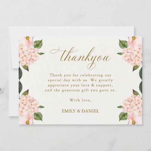 Blush Dew Peach Floral Thank You Card