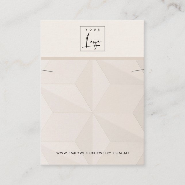 BLUSH DIAMOND TEXTURE NECKLACE BRACELET DISPLAY BUSINESS CARD (Front)