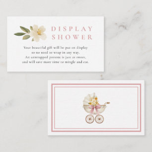 Blush Display Shower Card Vintage Pram Baby Show