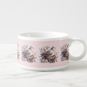 Blush Dove Nest with Flowers and Olive Branches Bowl