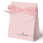 Blush Dusty Pink Girly Script Monogram Name Modern